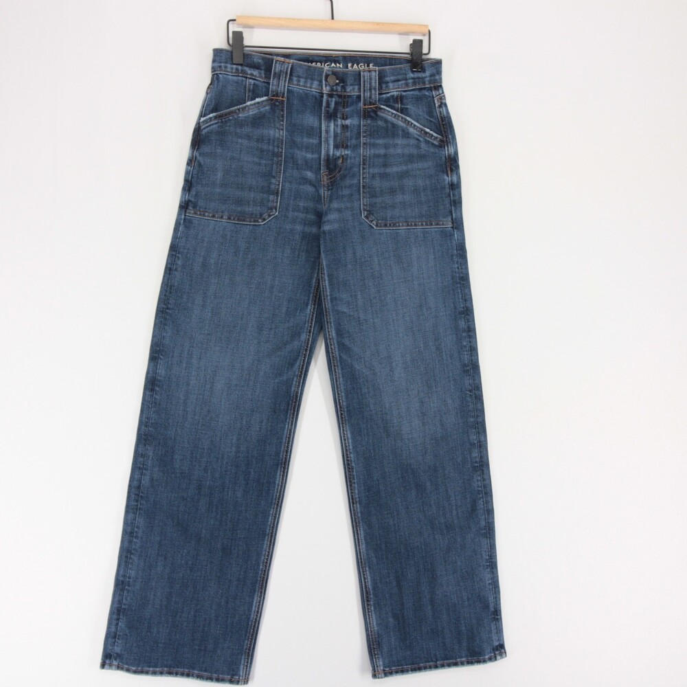 American Eagle Stovepipe Jeans Womens 2 Regular Blue High Rise Stretch Utility